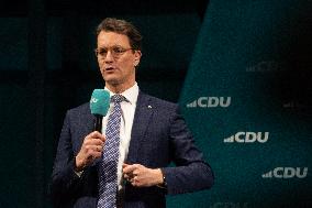 Friedlich Merz Rally For Upcoming Election In Bonn And Counter Protest