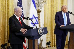 US President Trump welcomes Israeli Prime Minister Netanyahu to the White House