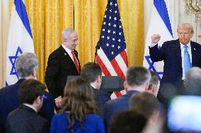 DC: Presidents Trump and Netanyahu hold a Gaza Strip press conference