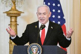 DC: Presidents Trump and Netanyahu hold a Gaza Strip press conference