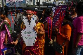 Protest Against Violence Over Woman In India.