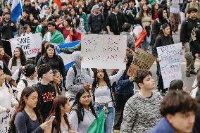 Student-Led Demonstration Against Trump’s Policies - LA