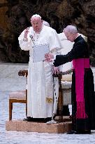 Pope Francis Leads His Weekly General Audience In The Paul VI Hall