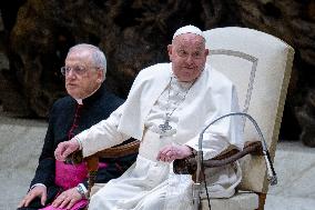 Pope Francis Leads His Weekly General Audience In The Paul VI Hall