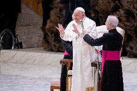 Pope Francis Leads His Weekly General Audience In The Paul VI Hall