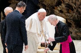 Pope Francis Leads His Weekly General Audience In The Paul VI Hall