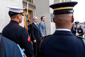 US Secretary of Defense Pete Hegseth meets with Israeli Prime Minister Benjamin Netanyahu