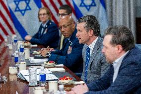 US Secretary of Defense Pete Hegseth meets with Israeli Prime Minister Benjamin Netanyahu