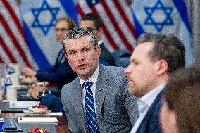 US Secretary of Defense Pete Hegseth meets with Israeli Prime Minister Benjamin Netanyahu