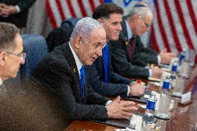 US Secretary of Defense Pete Hegseth meets with Israeli Prime Minister Benjamin Netanyahu