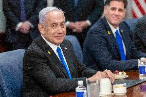 US Secretary of Defense Pete Hegseth meets with Israeli Prime Minister Benjamin Netanyahu