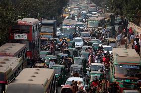 Severe Traffic Jam In Dhaka