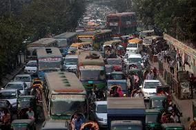 Severe Traffic Jam In Dhaka