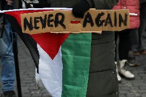 Protest Supporting Palestine In Krakow