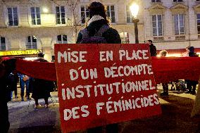 Activists From The NousToutes Collective Displaying The 1036 Names Victims Of Femicide