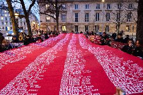 Activists From The NousToutes Collective Displaying The 1036 Names Victims Of Femicide