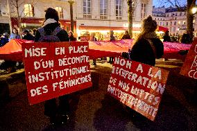 Activists From The NousToutes Collective Displaying The 1036 Names Victims Of Femicide