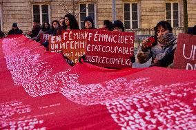 Activists From The NousToutes Collective Displaying The 1036 Names Victims Of Femicide