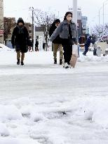 Heavy snowfall in Japan