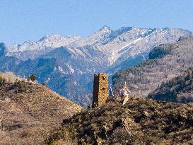 Ancient Stone Watchtower Complex in Ganzi