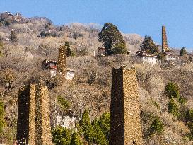 Ancient Stone Watchtower Complex in Ganzi