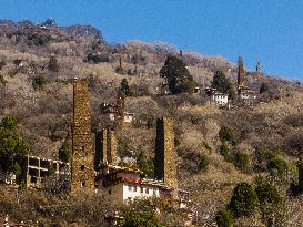 Ancient Stone Watchtower Complex in Ganzi