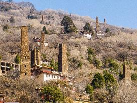 Ancient Stone Watchtower Complex in Ganzi