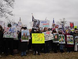 Protesters Gathered At The US Capitol To Oppose Cuts To The US Agency For International Development