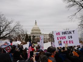 Protesters Gathered At The US Capitol To Oppose Cuts To The US Agency For International Development