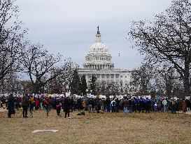 Protesters Gathered At The US Capitol To Oppose Cuts To The US Agency For International Development