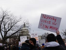 Protesters Gathered At The US Capitol To Oppose Cuts To The US Agency For International Development