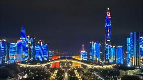 Landmark Buildings Light Show in Shenzhen