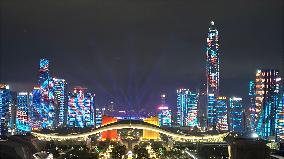 Landmark Buildings Light Show in Shenzhen