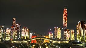 Landmark Buildings Light Show in Shenzhen