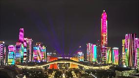 Landmark Buildings Light Show in Shenzhen