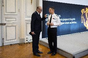 Bruno Retailleau gives a press conference to present a campaign against narcobanditism - Paris RL