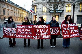 Protest Against Feminicides at French National Assembly - Paris