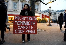 Protest Against Feminicides at French National Assembly - Paris