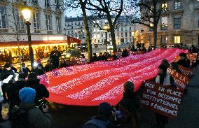 Protest Against Feminicides at French National Assembly - Paris