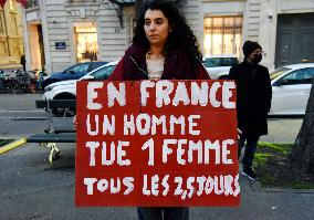 Protest Against Feminicides at French National Assembly - Paris