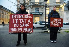 Protest Against Feminicides at French National Assembly - Paris