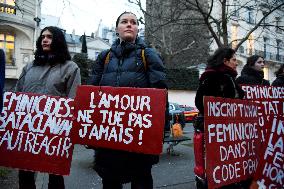 Protest Against Feminicides at French National Assembly - Paris