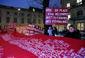 Protest Against Feminicides at French National Assembly - Paris