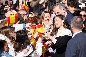 Royals Visit Caravacas de la Cruz - Spain