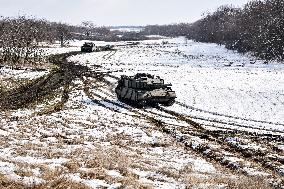 Live fire exercise of Ukrainian tank crews
