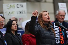 Press Conference Against Funding Freeze Outside Of EPA