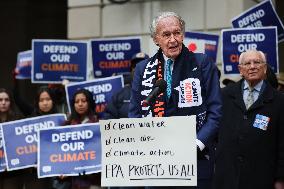 Press Conference Against Funding Freeze Outside Of EPA