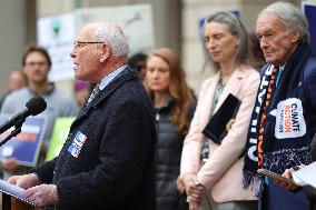 Press Conference Against Funding Freeze Outside Of EPA