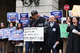 Press Conference Against Funding Freeze Outside Of EPA