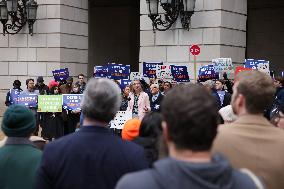 Press Conference Against Funding Freeze Outside Of EPA